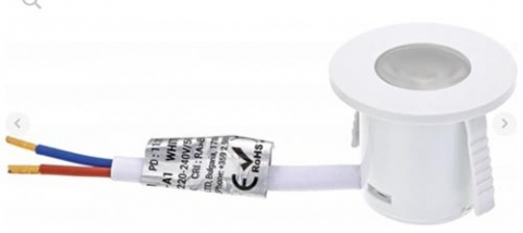 3297 1W LED ROZETNA KRUG BELI AC220-240V 60LM 3000K